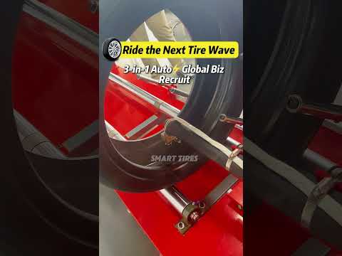 This magic machine turns ordinary tires into smart ones who can fix themselves! #tire #tyre